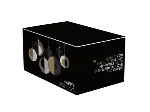 kerstpakketdoos happy holiday zwart